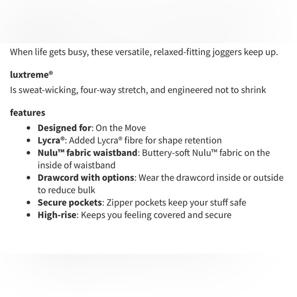 NWOT Lululemon Stretch Luxtreme Jogger *special edition team Canada - Picture 16 of 16